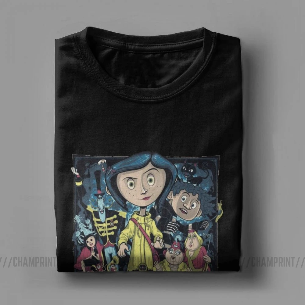 Мужская футболка Coraline черная с коротким рукавом 100% хлопок|Мужские футболки| |