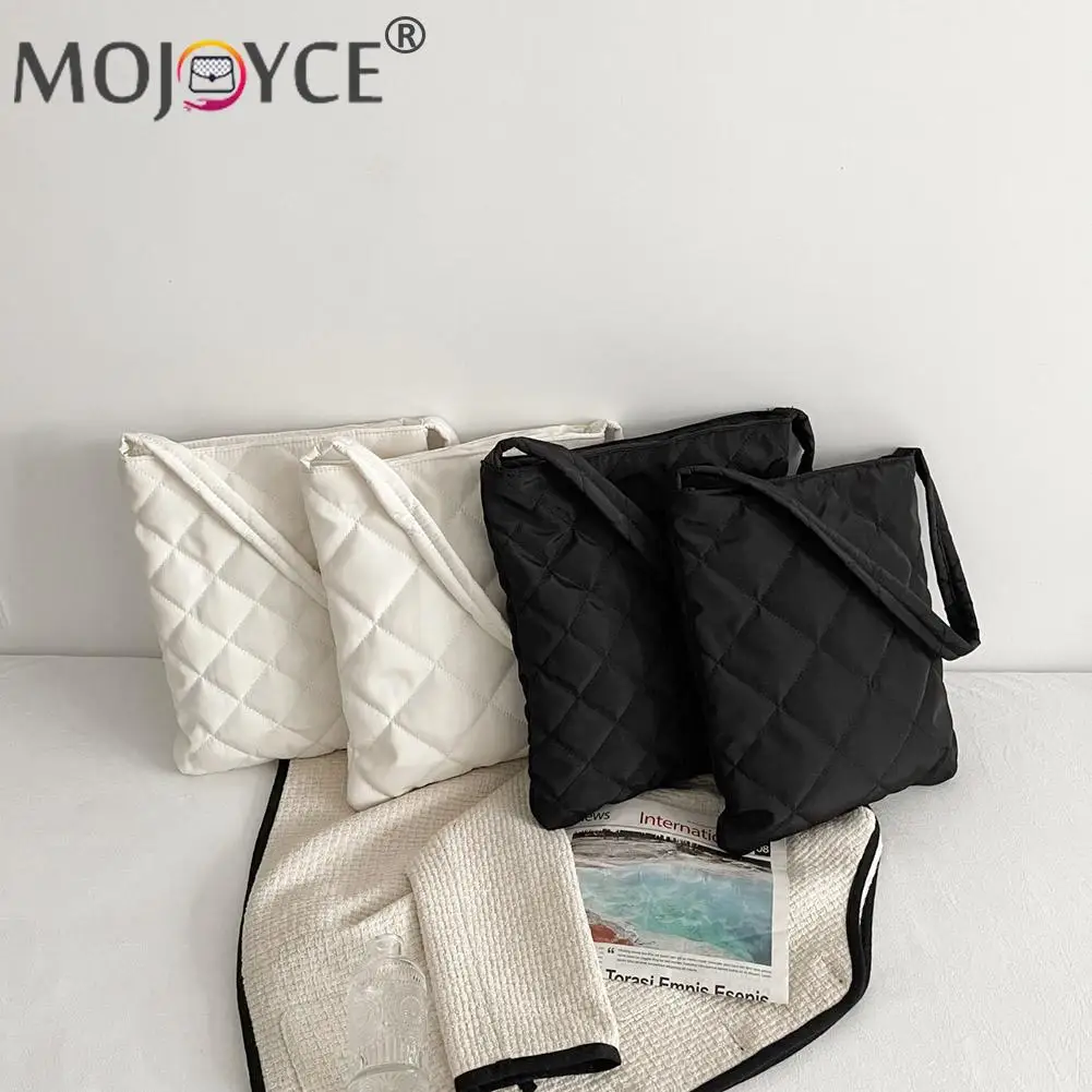 Fashion Women Stitching Quilted Cotton Padded Handbag Portable Diamond Lattice Pattern Large Capacity Shoulder Armpit Bags
Fashion Women Stitching Quilted Cotton Padded Handbag Portable Diamond Lattice Pattern Large Capacity Shoulder Armpit Bags