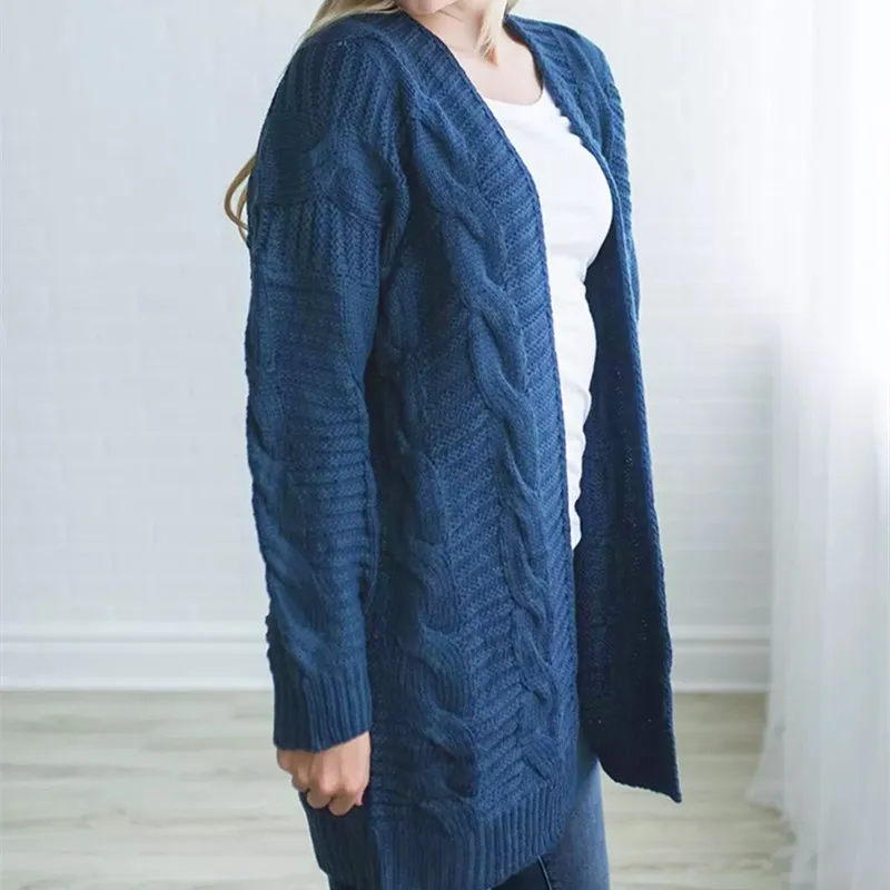 Autumn fashion women's cardigan sweater women's long sleeve solid color medium length thick thread twist sweater cardigan
Autumn fashion women's cardigan sweater women's long sleeve solid color medium length thick thread twist sweater cardigan