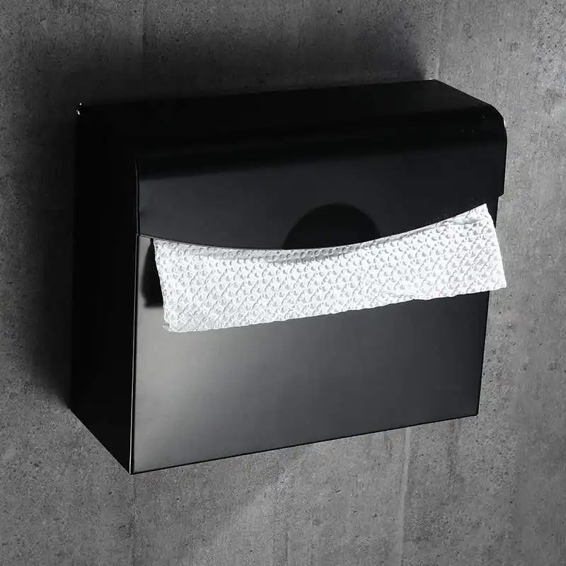 Toilet Paper Holder Black Finish Aluminum Bathroom Accessories Tissue Holder Toilet Paper Roll Holder With Phone Storage 
Toilet Paper Holder Black Finish Aluminum Bathroom Accessories Tissue Holder Toilet Paper Roll Holder With Phone Storage