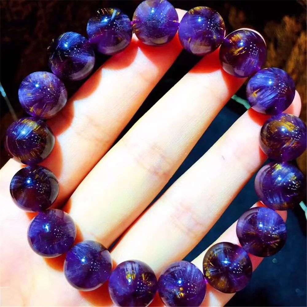 12mm Top Natural Purple Gold Rutilated Auralite 23 Bracelet For Women Man Crystal Canada Round Beads Energy Stone Stretch AAAAA
12mm Top Natural Purple Gold Rutilated Auralite 23 Bracelet For Women Man Crystal Canada Round Beads Energy Stone Stretch AAAAA