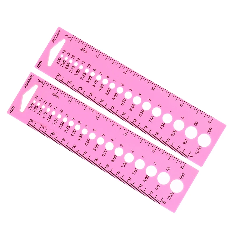 2X All In One Measure Ruler For Knitting Needles 2.0-10.0mm Crochet hook Measure
