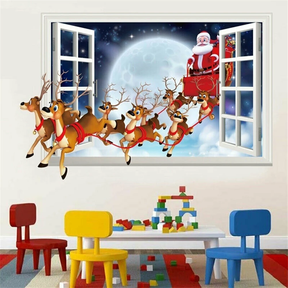 3D Christmas Decoration Wall Sticker Fake Casement Santa Sticker Removable 50*70CM Christmas Home Decoration Wall Sticker
3D Christmas Decoration Wall Sticker Fake Casement Santa Sticker Removable 50*70CM Christmas Home Decoration Wall Sticker
