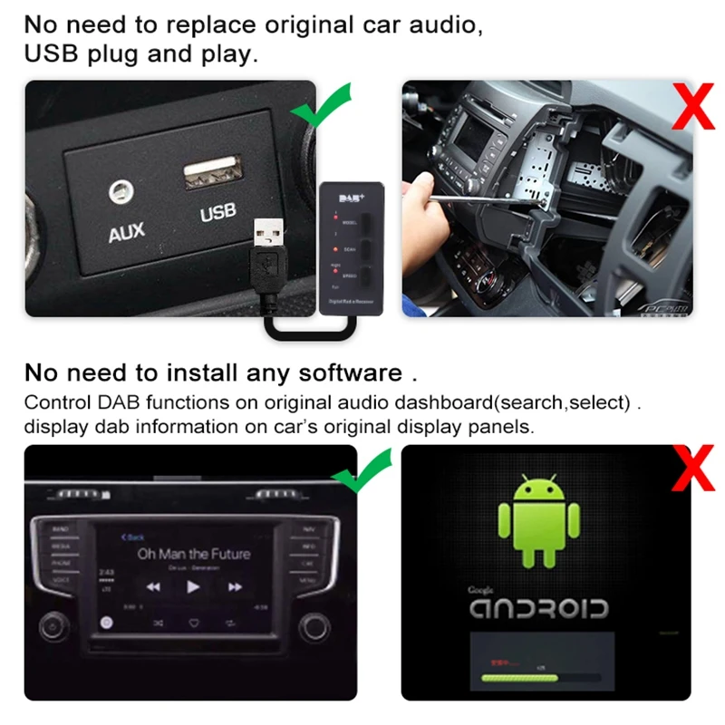 Car DAB/DAB+ Receiver Digital Radio Tuner Receiver o Broadcast Receiver for Car Stereo
Car DAB/DAB+ Receiver Digital Radio Tuner Receiver o Broadcast Receiver for Car Stereo