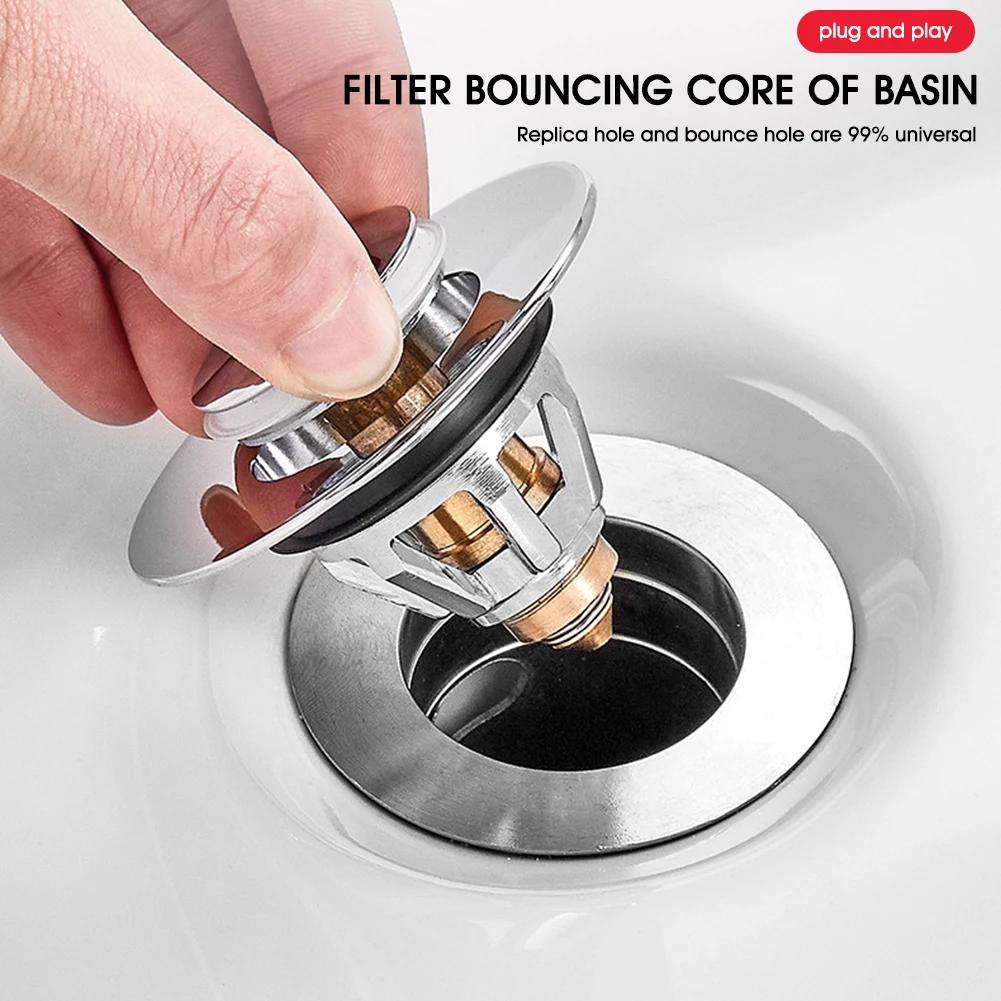 Universal Basin Pop-Up Drain Filter Hair Catcher Anti Clogging Bass Stainless Bath Stopper Sink Strainer Plug for 35-38mm Drain
Universal Basin Pop-Up Drain Filter Hair Catcher Anti Clogging Bass Stainless Bath Stopper Sink Strainer Plug for 35-38mm Drain