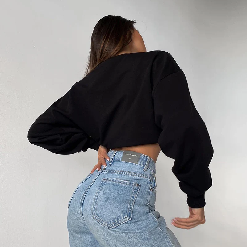 Autumn Sexy Fashion Women Solid Color Loose Ladies Plain Sweet Sweathirts Pullover Tops Long Sleeve Round Neck Crop Tops T16003X
Autumn Sexy Fashion Women Solid Color Loose Ladies Plain Sweet Sweathirts Pullover Tops Long Sleeve Round Neck Crop Tops T16003X