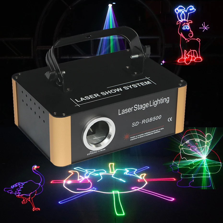 500 МВт RGB DJ диско DMX512 SD карта анимационный лазерный сканер | Электроника