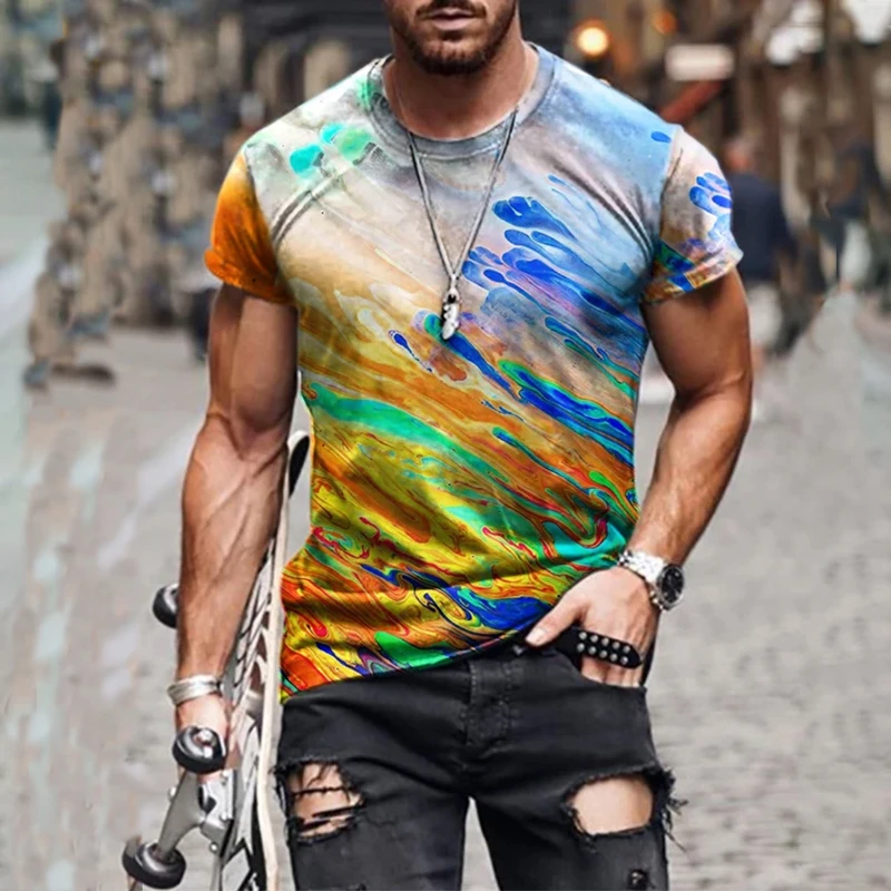 2021 Men's Clothing Summer O-Neck Cotton Blend Short Sleeve Casual T-Shirt Fashion Painting Pullover Plus Size Loose Tops 
2021 Men's Clothing Summer O-Neck Cotton Blend Short Sleeve Casual T-Shirt Fashion Painting Pullover Plus Size Loose Tops