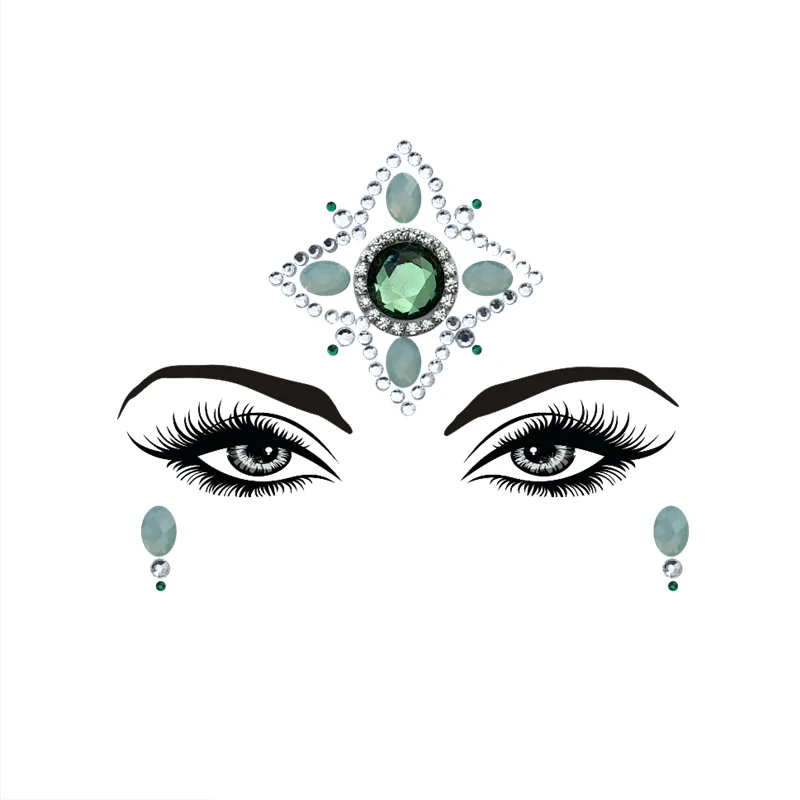 11 Sheet Handpicked Bohemia Tribal Style 3D Crystal Sticker Face And Eye Jewels Forehead Stage Decor Temporary Tattoo | Красота и