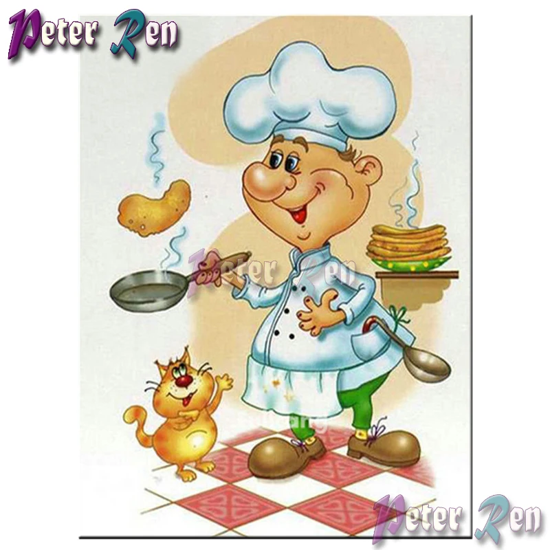 5d Cartoon chef frying egg Diamond painting full Square/round Rhinestones cross stitch embroidery Kitchen living room decoration
5d Cartoon chef frying egg Diamond painting full Square/round Rhinestones cross stitch embroidery Kitchen living room decoration