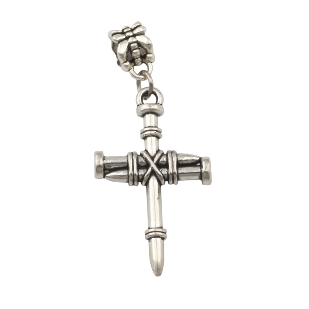50pcs Tibetan Silver Zinc Alloy Nail Cross Beads Fit European Charm Bracelet Jewelry DIY Metal 20x47mm A-210a 
50pcs Tibetan Silver Zinc Alloy Nail Cross Beads Fit European Charm Bracelet Jewelry DIY Metal 20x47mm A-210a