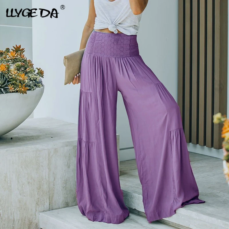 2021 solid color pleated wide-leg loose casual elastic waist pants women's fashion new thin trousers women
2021 solid color pleated wide-leg loose casual elastic waist pants women's fashion new thin trousers women