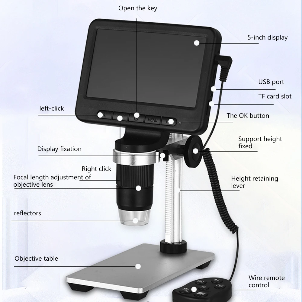 Portable Digital Microscope With 5 Inch HD Screen WiFi Electronic Digital Microscope For Circuit Boards Observing Antiques
Portable Digital Microscope With 5 Inch HD Screen WiFi Electronic Digital Microscope For Circuit Boards Observing Antiques