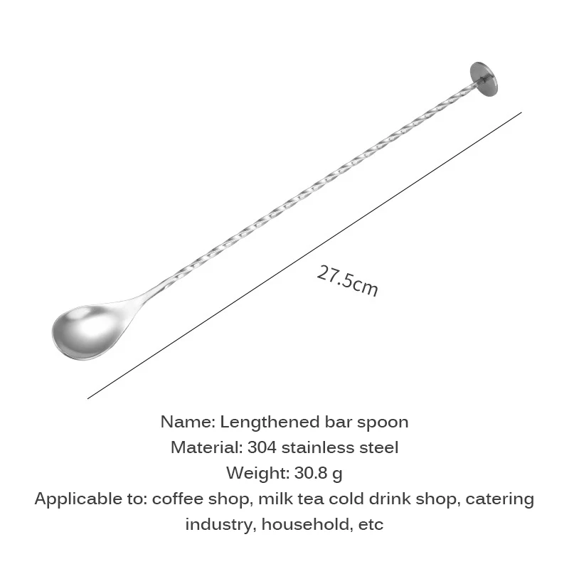 304 Stainless Steel Twisted Mixing Spoon Cocktail Bar Spiral Pattern Drink Muddler Stirrer Twisted Mix Spoon Kitchen Tableware
304 Stainless Steel Twisted Mixing Spoon Cocktail Bar Spiral Pattern Drink Muddler Stirrer Twisted Mix Spoon Kitchen Tableware