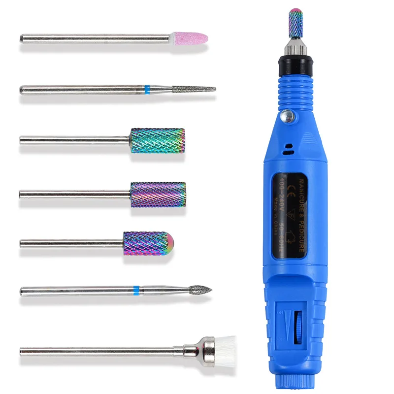 Manicure ceramic tungsten steel alloy grinding head set special grinding head brush polishing tool