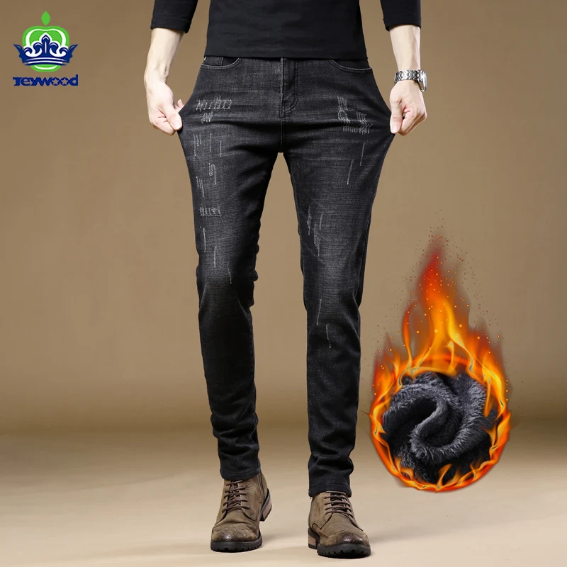 Jeywood Brand Winter Fleece Thick Warm Slim Jeans Men Skinny Cotton Casual Stretch Slim Denim Pants Blue Black Trousers Male
Jeywood Brand Winter Fleece Thick Warm Slim Jeans Men Skinny Cotton Casual Stretch Slim Denim Pants Blue Black Trousers Male