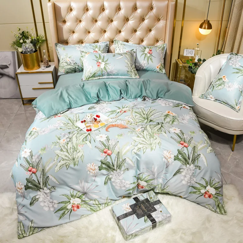 4 Pcs Bedding Set Summer Washed Tencel Duvet Cover Flat Sheet Pillowcase Bedclothes Bed Linen Set For Home
4 Pcs Bedding Set Summer Washed Tencel Duvet Cover Flat Sheet Pillowcase Bedclothes Bed Linen Set For Home