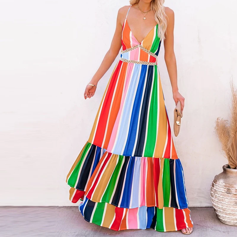 Graduation Dresses Sexy Backless Women Rainbow Stripe Spaghetti Strap Homecoming Vestido Fashion Prom Robe Robes De Cocktail
Graduation Dresses Sexy Backless Women Rainbow Stripe Spaghetti Strap Homecoming Vestido Fashion Prom Robe Robes De Cocktail