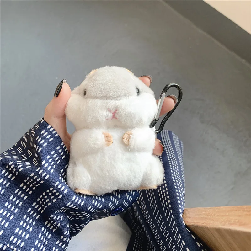 Зимний пушистый хомяк беспроводной чехол для наушников AirPods 1 Apple Air Pods 2 крышка