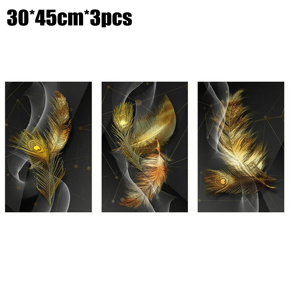 3 Pcs / Set (frameless) HD Home Decoration Painting Triple Abstract Golden Feather Spray Painting Oil Painting Household Art
3 Pcs / Set (frameless) HD Home Decoration Painting Triple Abstract Golden Feather Spray Painting Oil Painting Household Art