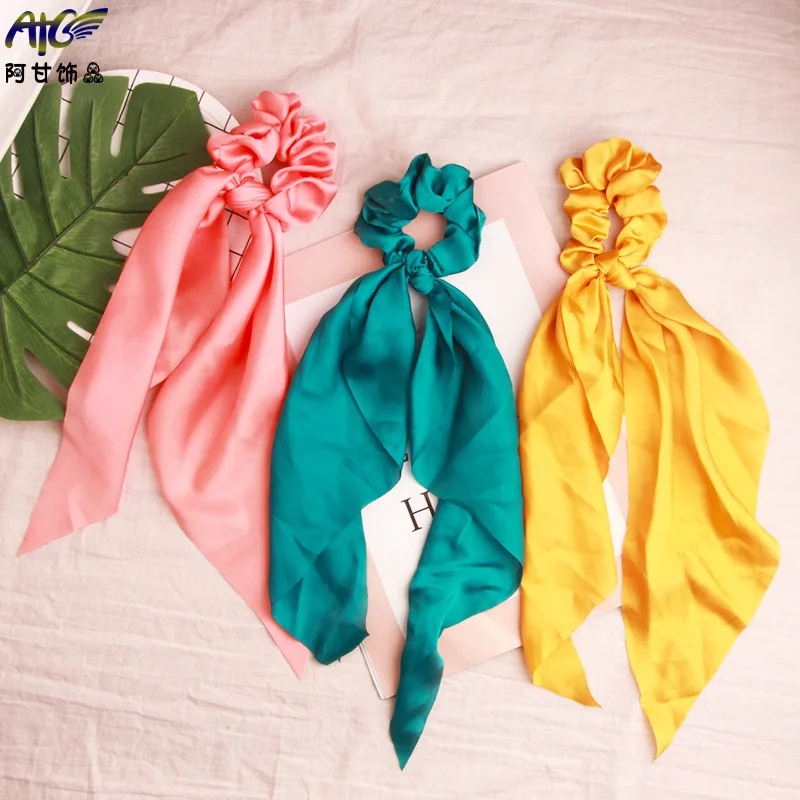 Бесплатная доставка модные женские резинки для волос шифоновые шарф девочек