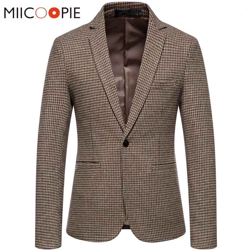 High-end Houndstooth Blazer Masculino Brand Business Single Button Slim Plaid Suit Jacket Streetwear Social Blazers Coats men 
High-end Houndstooth Blazer Masculino Brand Business Single Button Slim Plaid Suit Jacket Streetwear Social Blazers Coats men