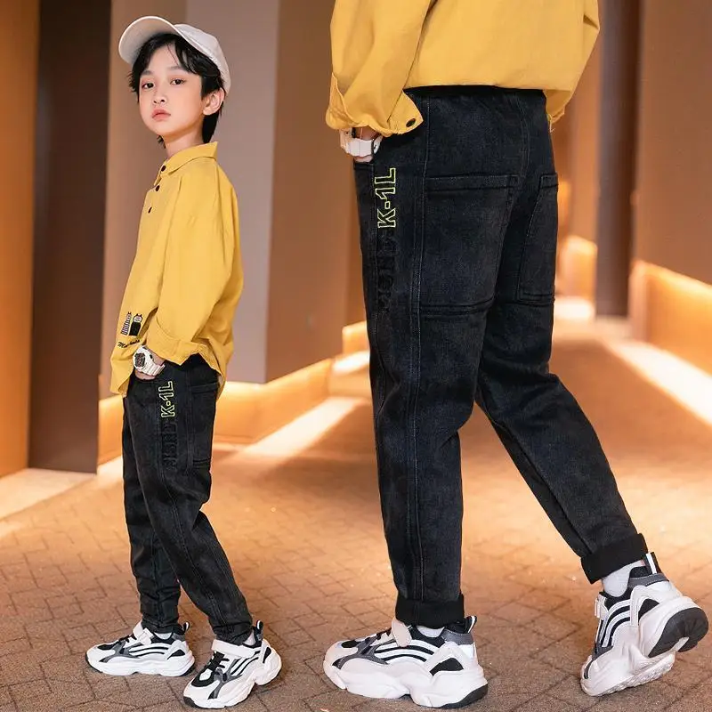Winter Boys' Jeans Trousers New 2021 Plus Velvet Thickening Fashion Handsome Keep Warm Cowboy Slim Casual Children's Clothing
Winter Boys' Jeans Trousers New 2021 Plus Velvet Thickening Fashion Handsome Keep Warm Cowboy Slim Casual Children's Clothing