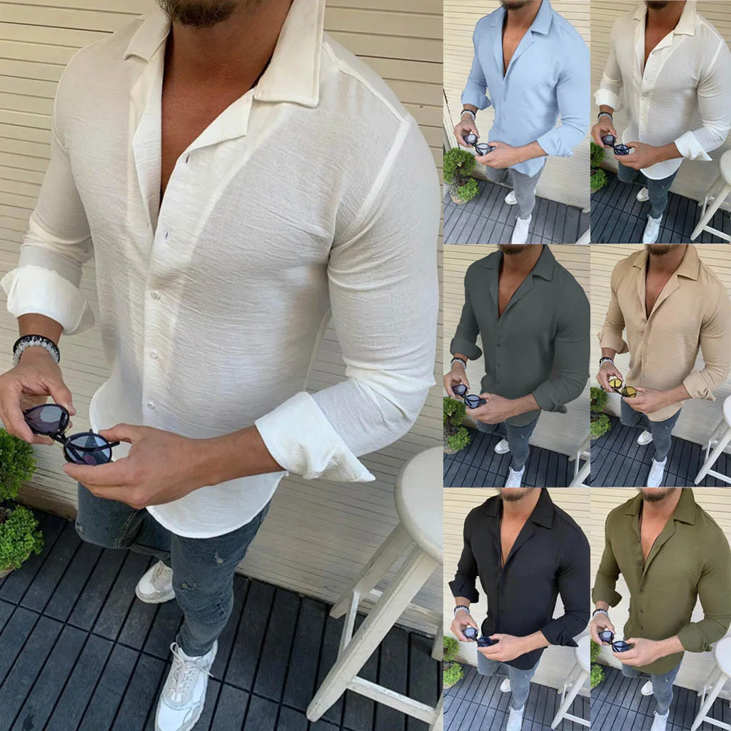Chamsgend Long Sleeve shirts Mens 2019 autumn Slim Fit Formal shirts men fashion Solid color Casual Male Tee Blouse Tops
Chamsgend Long Sleeve shirts Mens 2019 autumn Slim Fit Formal shirts men fashion Solid color Casual Male Tee Blouse Tops