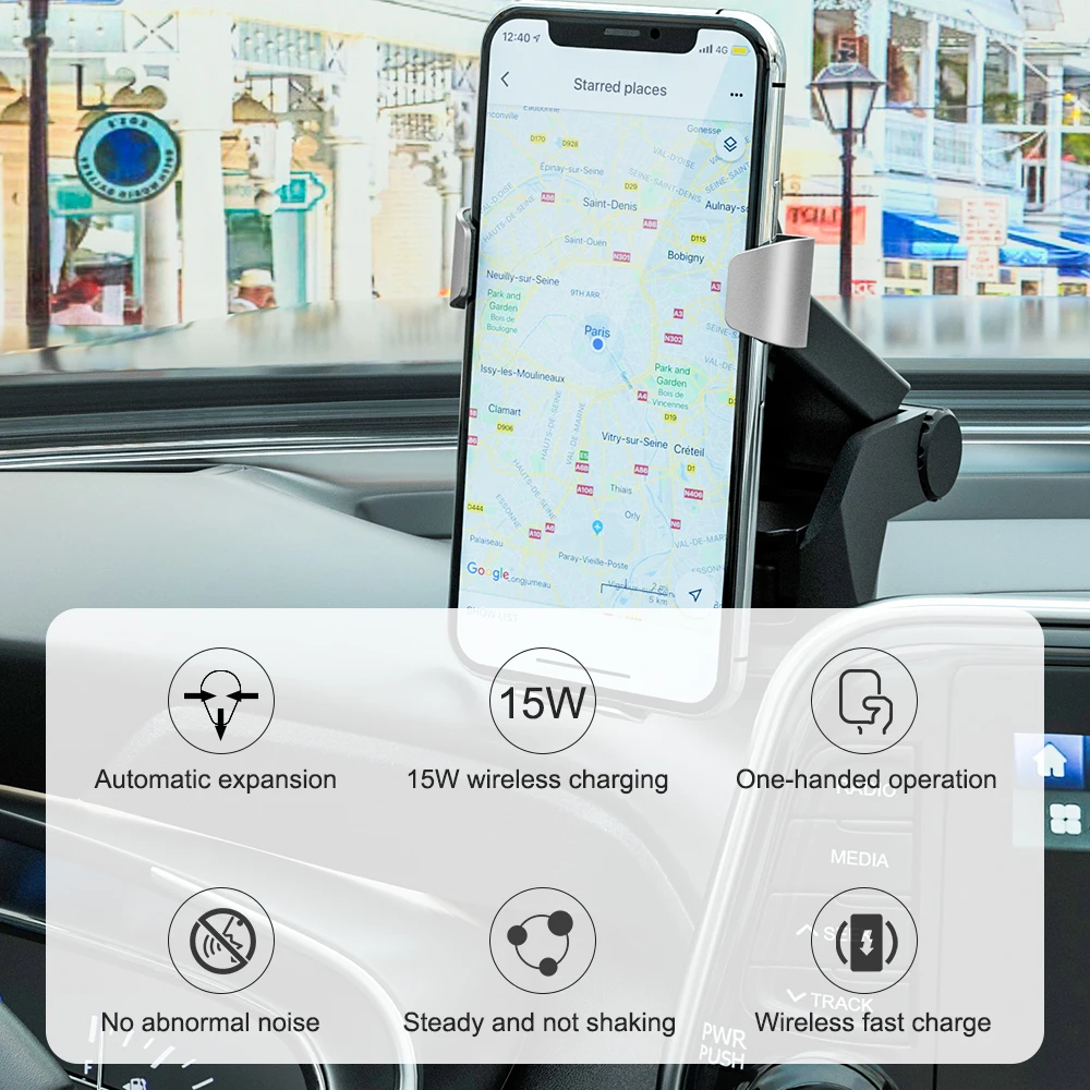 Swalle 15W fast charger car phone holder on dashboard New car holder stand Vehicle-mounted gravity wireless charger for phone 
Swalle 15W fast charger car phone holder on dashboard New car holder stand Vehicle-mounted gravity wireless charger for phone