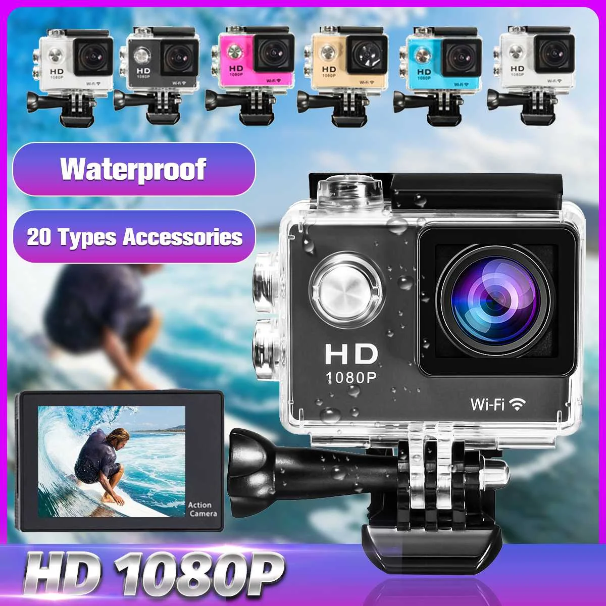 SJ5000 1.5-Inch 1080P HD Action Camera Ultra 30FPS WiFi 30M Underwater Waterproof Helmet Video Recording Cameras Sport Camera
SJ5000 1.5-Inch 1080P HD Action Camera Ultra 30FPS WiFi 30M Underwater Waterproof Helmet Video Recording Cameras Sport Camera