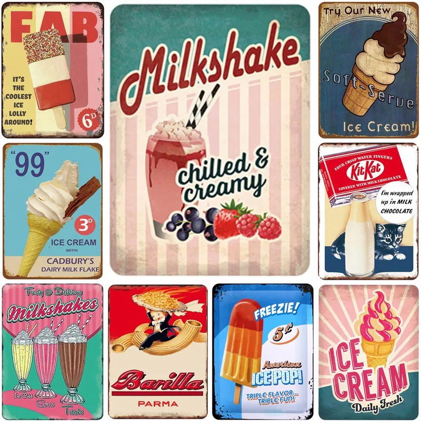 Dessert Plaque Vintage Ice Cream Metal Tin Sign Plate Kitchen Metal Poster Wall Decor For Bar Pub Canteen Retro Iron Painting
Dessert Plaque Vintage Ice Cream Metal Tin Sign Plate Kitchen Metal Poster Wall Decor For Bar Pub Canteen Retro Iron Painting
