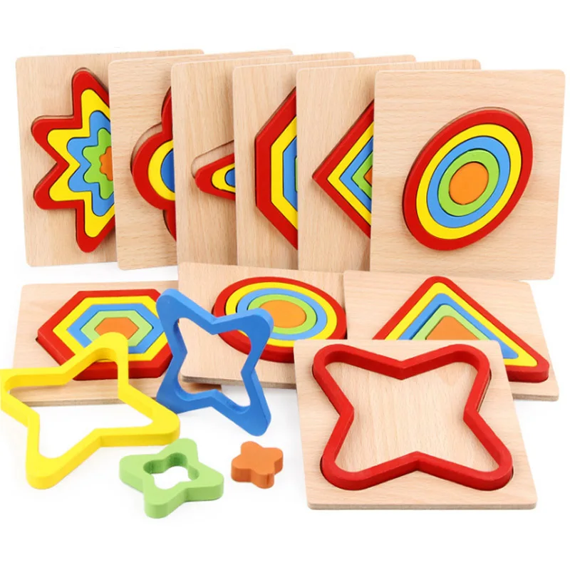 High Quality Colorful 3D Wooden Geometric Shapes Cognition Puzzles Board Math Game Montessori Learning Educational For Kids Toys
High Quality Colorful 3D Wooden Geometric Shapes Cognition Puzzles Board Math Game Montessori Learning Educational For Kids Toys