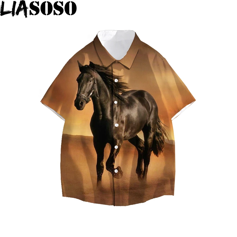 LIASOSO Horse Animal 3D Print Men Women Shirt Summer Beach Loose Buttons Top Oversized Comfortable Casual Gorgeous Cute Cardigan 
LIASOSO Horse Animal 3D Print Men Women Shirt Summer Beach Loose Buttons Top Oversized Comfortable Casual Gorgeous Cute Cardigan