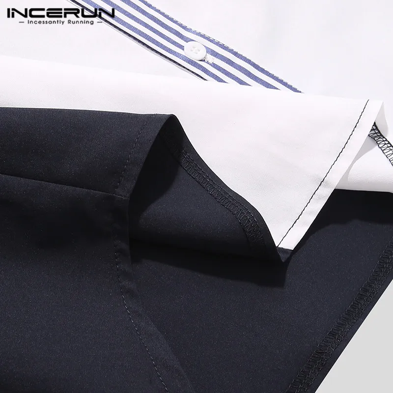 INCERUN Fashion Men Brand Shirt Streetwear Lapel Long Sleeve Personality Striped Patchwork Casual Shirts Blouse 2021 Camisas
INCERUN Fashion Men Brand Shirt Streetwear Lapel Long Sleeve Personality Striped Patchwork Casual Shirts Blouse 2021 Camisas