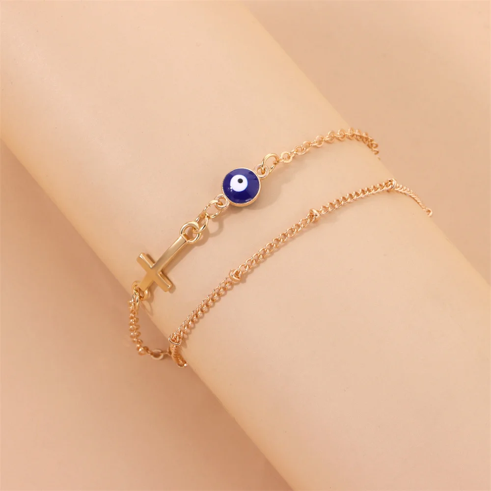 YOUVI Double Layer Chains Bracelets Set for Women Gold Color Cuban Link Chain Bangeles Jewelry Boho Eyes Beads Bracelets Jewelry
YOUVI Double Layer Chains Bracelets Set for Women Gold Color Cuban Link Chain Bangeles Jewelry Boho Eyes Beads Bracelets Jewelry