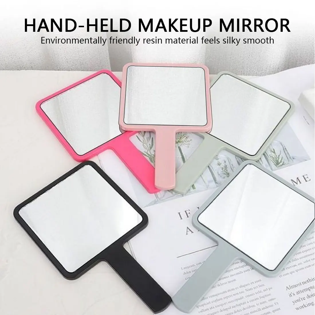 Handheld Makeup Mirror Square Vanity Makeup Mirror with Handle Compact SPA Salon Cosmetic Mirrors for Women girls 
Handheld Makeup Mirror Square Vanity Makeup Mirror with Handle Compact SPA Salon Cosmetic Mirrors for Women girls