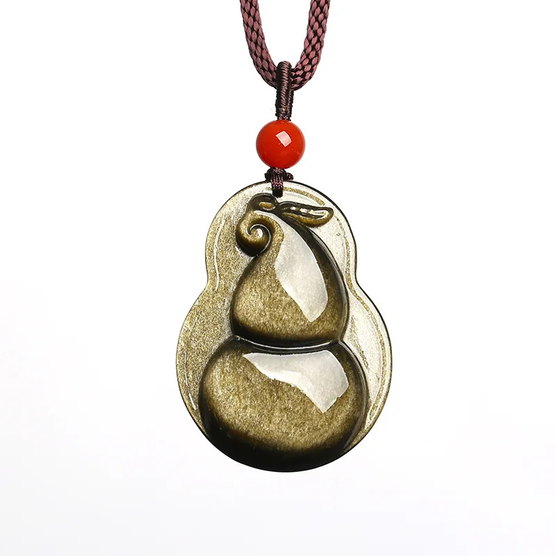 Wholesale Gold Black Natural Obsidian Stone Lucky Gourd Pendant Sweater Chain Necklace For Women Men Fashion Jewelry JoursNeige
Wholesale Gold Black Natural Obsidian Stone Lucky Gourd Pendant Sweater Chain Necklace For Women Men Fashion Jewelry JoursNeige