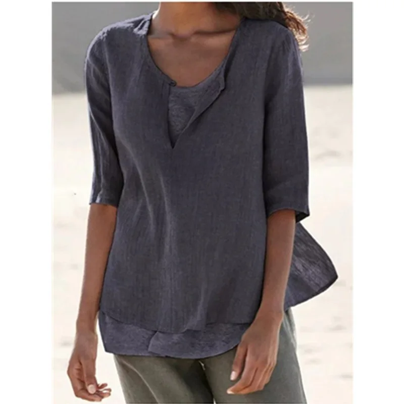 Plus size 5xl Women Latest Casual Shirt V-neck Blouse Half Sleeve Summer Top Womens Linen Elegant blusas Tunic Femme Clothing
Plus size 5xl Women Latest Casual Shirt V-neck Blouse Half Sleeve Summer Top Womens Linen Elegant blusas Tunic Femme Clothing