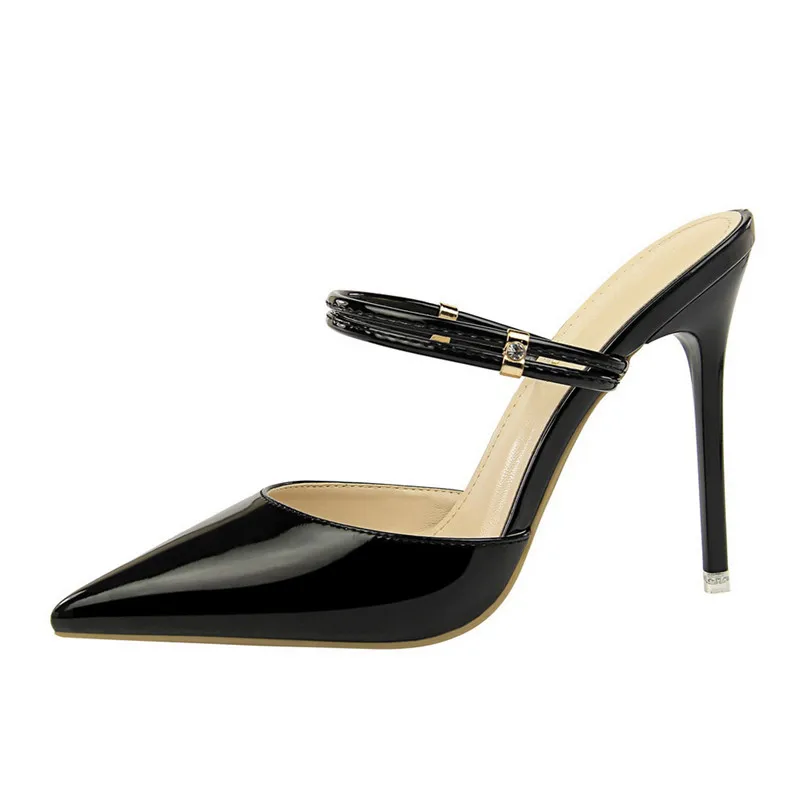 Brand Slipper Women Shoes High Heels Beige Black Office Shoes 10CM Heel Summer Ladies Slipper Pointed Toe Sandal DS-C0229
Brand Slipper Women Shoes High Heels Beige Black Office Shoes 10CM Heel Summer Ladies Slipper Pointed Toe Sandal DS-C0229