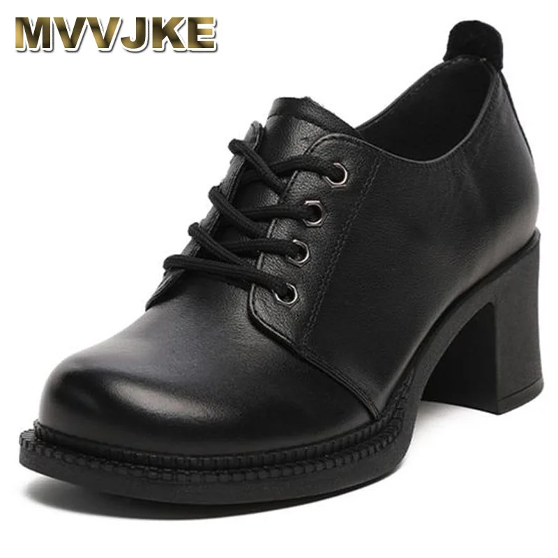 MVVJKESmall leather shoes women's 2021 spring new versatile black thick heel work shoes thick sole British style lace up single
MVVJKESmall leather shoes women's 2021 spring new versatile black thick heel work shoes thick sole British style lace up single