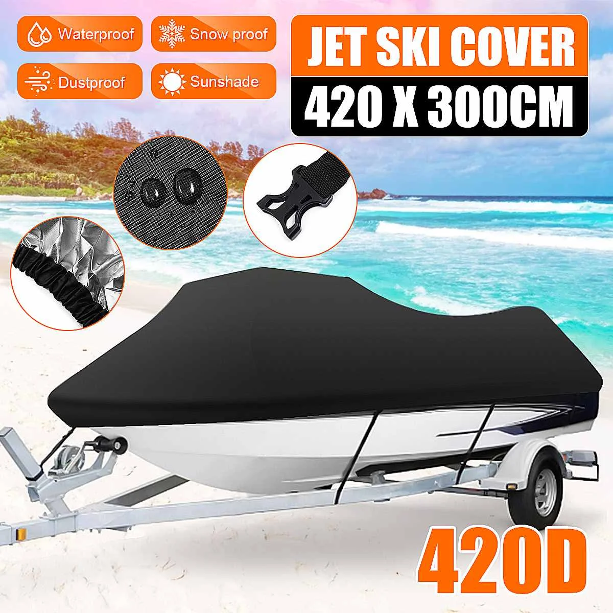 420D Jet Ski Watercraft Cover Motorboat Cover Waterproof Anti UV Sunshade Dustproof Cover For Yamaha WaveRunner EXR Sea Doo
420D Jet Ski Watercraft Cover Motorboat Cover Waterproof Anti UV Sunshade Dustproof Cover For Yamaha WaveRunner EXR Sea Doo