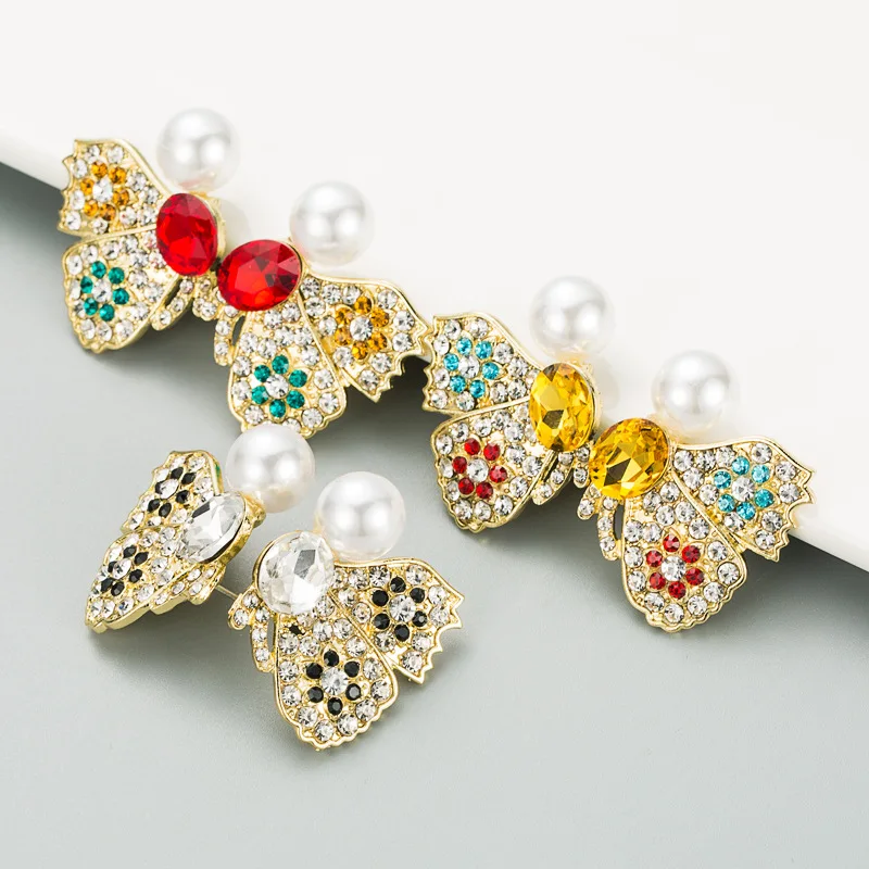 Colorful Butterfly Wings Earrings For Women Pearl Romantic Rhinestone Wild Personality Metal Earrings Sweet Jewelry
Colorful Butterfly Wings Earrings For Women Pearl Romantic Rhinestone Wild Personality Metal Earrings Sweet Jewelry