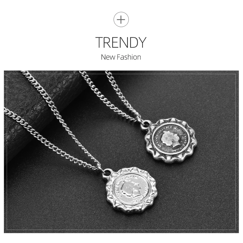 European and American Personality Retro Hip Hop Coin Titanium Steel Necklace Little Angel Pendant For Women Girl Choker Jewelry
European and American Personality Retro Hip Hop Coin Titanium Steel Necklace Little Angel Pendant For Women Girl Choker Jewelry