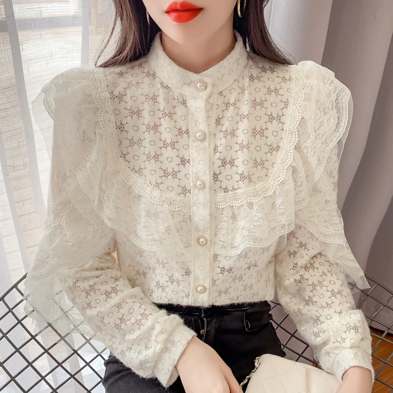 Chikichi 2021 Spring and Autumn New Style Korean Fashion Round Neck Solid Color Lace Flared Sleeve Bottoming Button Blouse Women
Chikichi 2021 Spring and Autumn New Style Korean Fashion Round Neck Solid Color Lace Flared Sleeve Bottoming Button Blouse Women