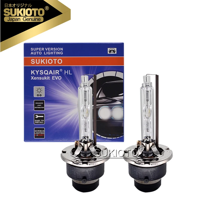 

SUKIOTO JAPAN 2PCS GENUINE Super Xenon D2S D4S 6000K 55W HID Car Headlight Bulb 35W D1S D3S 4300K 5000K 8000K Canbus Xenon Lamp
