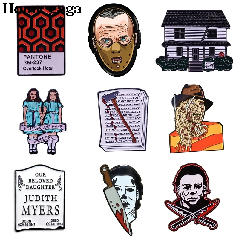 D3013 Homegaga фильмы ужасов металлическая брошь броши на Воротник Джинсовая рубашка