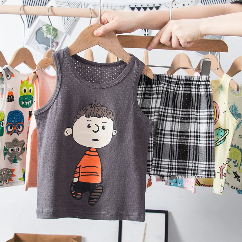 Sleeveless Kids Boys Pajamas Mesh Breathable Pyjamas Sets For Girls Child Cotton Sleepwear Nightwear Toddler Girl Clothes Suit
Sleeveless Kids Boys Pajamas Mesh Breathable Pyjamas Sets For Girls Child Cotton Sleepwear Nightwear Toddler Girl Clothes Suit