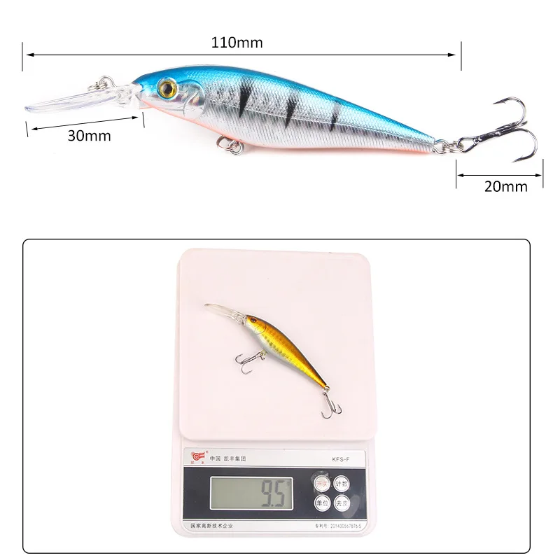 10 color colorful fishing bait 11cm / 9.5g plastic bionic bait long tongue Mino sea fishing freshwater bait
10 color colorful fishing bait 11cm / 9.5g plastic bionic bait long tongue Mino sea fishing freshwater bait