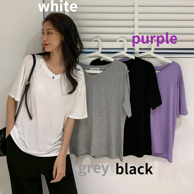 Women Simple Sleep Tops Solid V-neck Loose Cozy Breathable Short Sleeve Summer Nightwear Leisure Females Lounge Trendy All-match
Women Simple Sleep Tops Solid V-neck Loose Cozy Breathable Short Sleeve Summer Nightwear Leisure Females Lounge Trendy All-match
