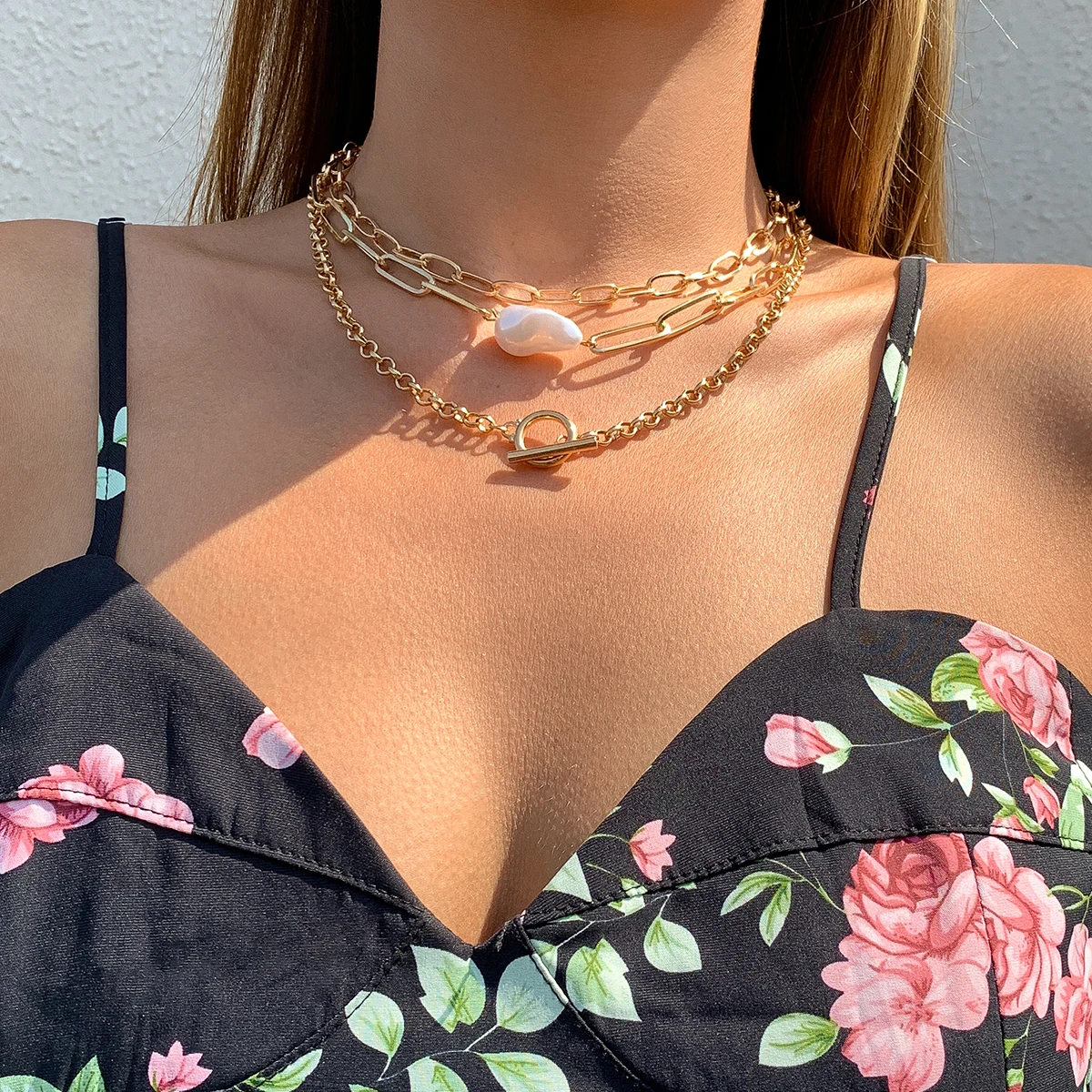 Punk Multi Layer Basic Statement Clavicle Chain Necklace For Women Irregular Baroque Simulated Pearls Pendant Lasso Jewelry
Punk Multi Layer Basic Statement Clavicle Chain Necklace For Women Irregular Baroque Simulated Pearls Pendant Lasso Jewelry